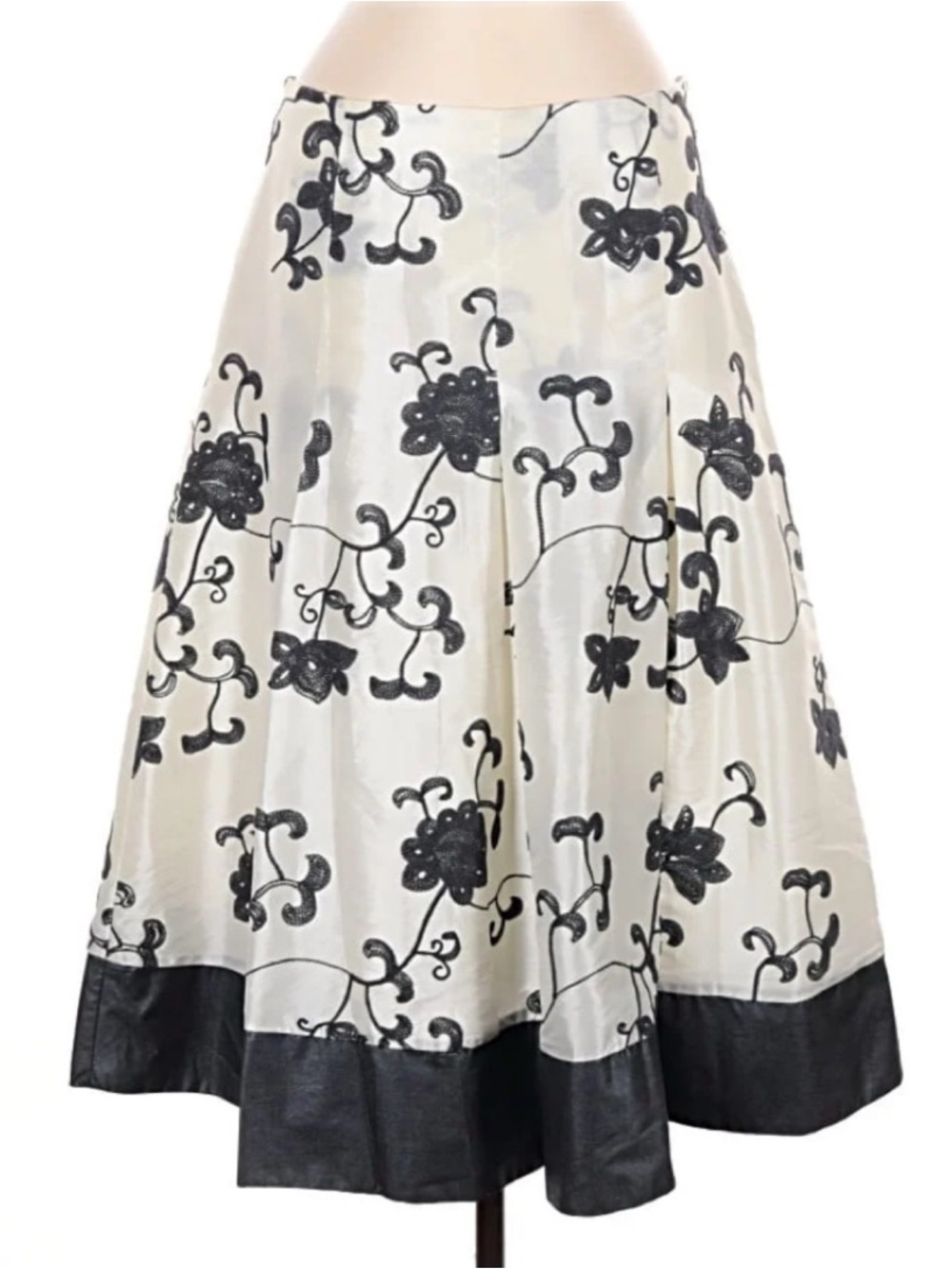 Ronen Chen Monica Skirt XL Embroidered Floral Pleated Midi NWT